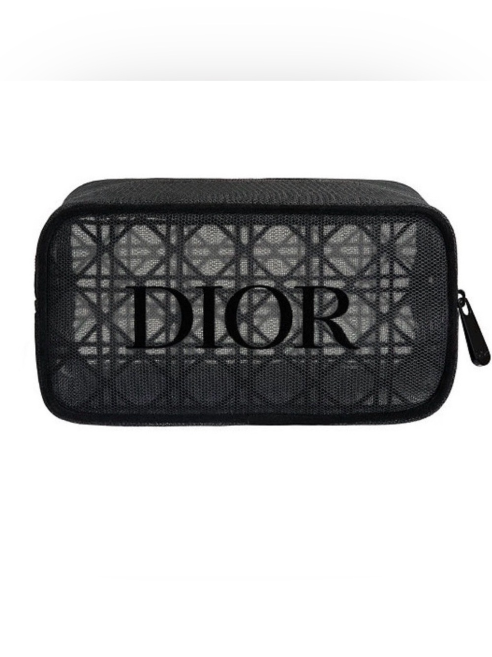 NWOT Dior Black Mesh Zippered Pouch - Picture 2 of 2